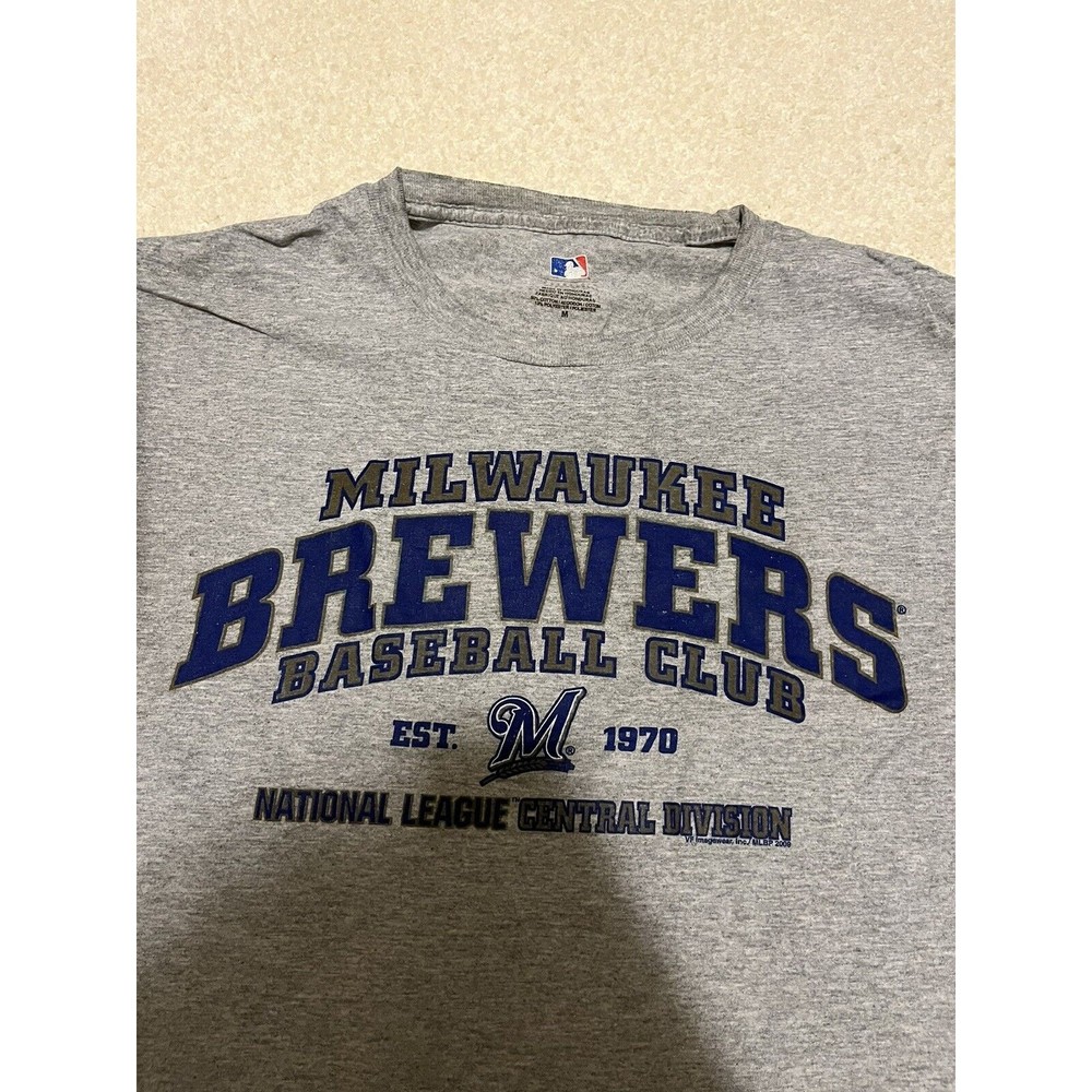 Milwaukee Brewers Baseball Club 1970 National League MLB Mens Gray Tee Medium M